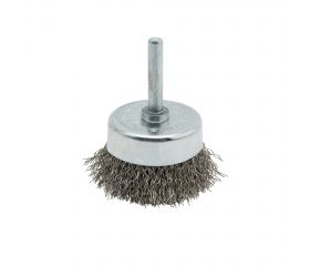Cepillo de taza con perno, alambre de acero linoxidable ondulado / 50808I