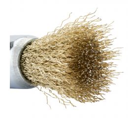 Cepillo brocha con perno, alambre de acero latonado ondulado / 50809