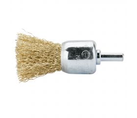 Cepillo brocha con perno, alambre de acero latonado ondulado / 50809