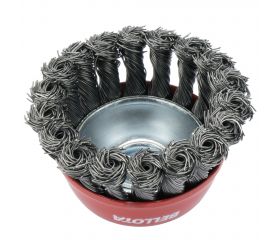 Cepillo de taza para altas revoluciones, alambre de acero templado y trenzado / 5081465