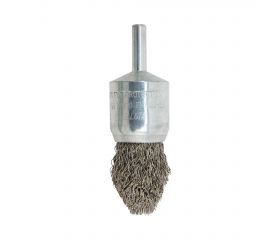 Cepillo brocha punta con perno, alambre de acero inoxidable ondulado / 50818I