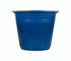 Cubo de agua con asa metálica de polietileno azul / BKW