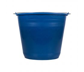 Cubo de agua con asa metálica de polietileno azul / BKW