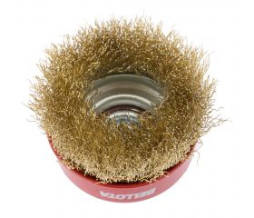 Cepillo de taza para altas revoluciones, alambre de acero latonado ondulado / 5081475