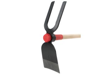 Azadilla forjada con sistema antigiro, cabeza de doble uso, azada y horquilla con mango de madera certificada / HOE228AW
