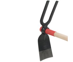 Azadilla forjada con sistema antigiro, cabeza de doble uso, azada y horquilla con mango de madera certificada / HOE228AW