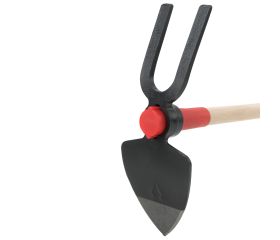 Azadilla forjada de doble figura, azada pico y horquilla, con mango de madera certificada de 1200 mm  / HOE229AW