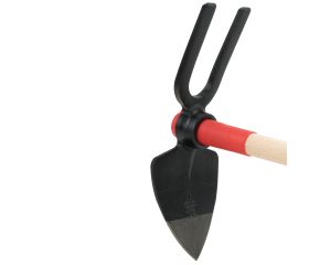 Azadilla forjada de doble figura, azada pico y horquilla, con mango de madera certificada de 1200 mm  / HOE229AW