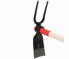 Azada forjada con sistema antigiro de doble figura: horquilla con diente en forma de diamante y azada, con mango de madera certificada de 1000 mm  / HOE344W
