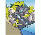 Cascada "COLORADO" de polietileno de alta densidad (HDPE) modelo "recta"
