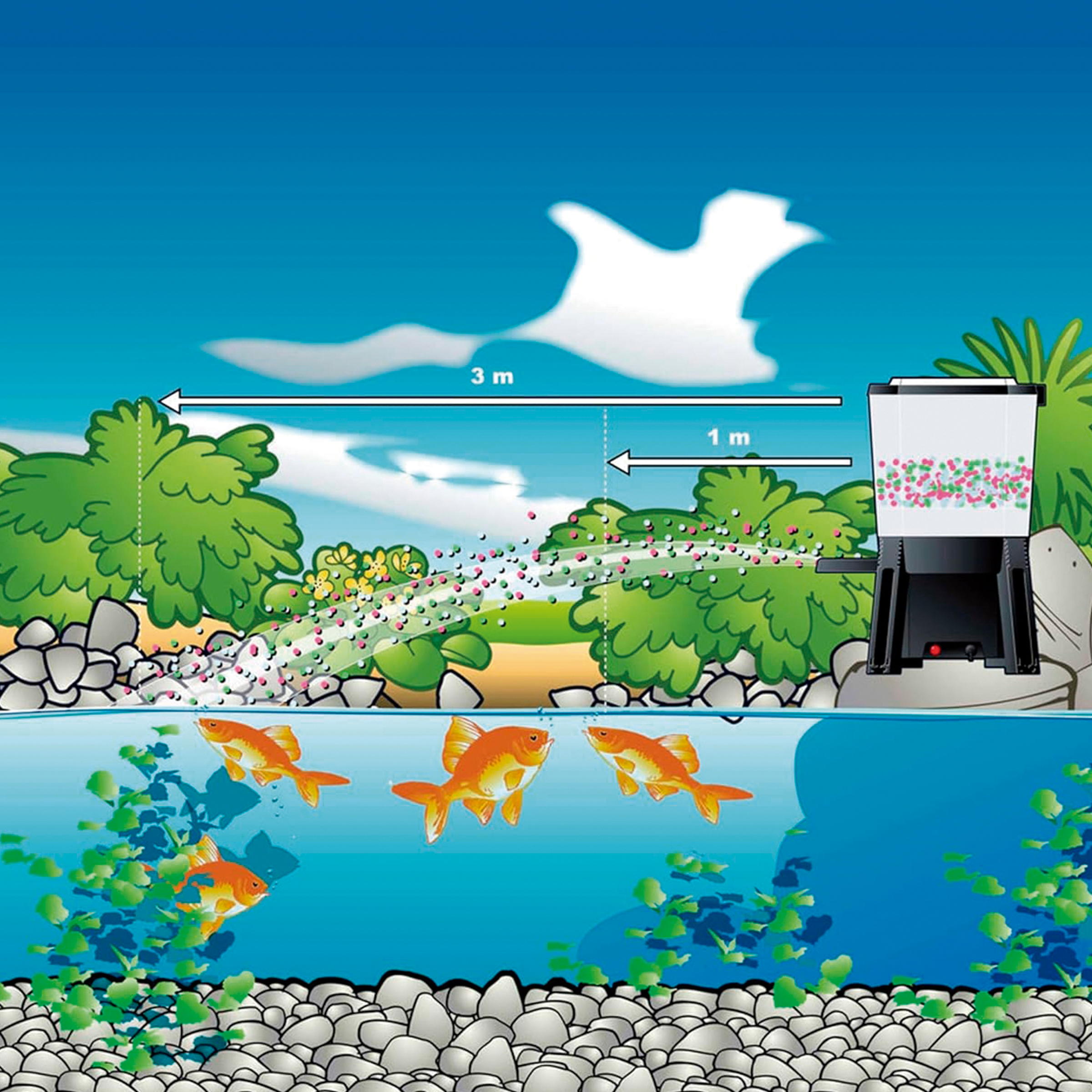Comedero solar automático para peces | 1356100