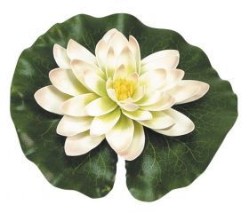 Nenúfar decorativo para estanque - Nenúfar blanco con gotas - Ø 14 cm.