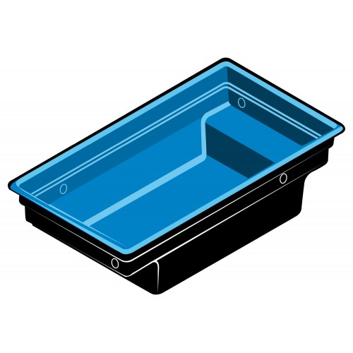 Estaque prefabricado QUADRA C2” - 2,66 m2 - 1.500 l. - 225 x 118 x 70 cm. | 1311002