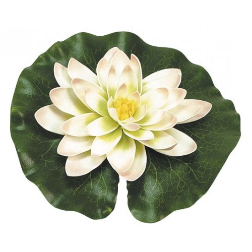Nenúfar decorativo para estanque - Nenúfar blanco con gotas - Ø 14 cm.