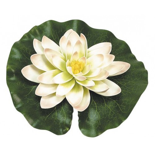 Nenúfar decorativo para estanque - Nenúfar amarillo con gotas - Ø 14 cm.