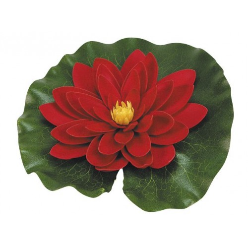 Nenúfar decorativo para estanque - Nenúfar rojo con gotas - Ø 14 cm.