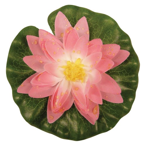Nenúfar decorativo para estanque - Nenúfar rosa con gotas - Ø 14  cm.