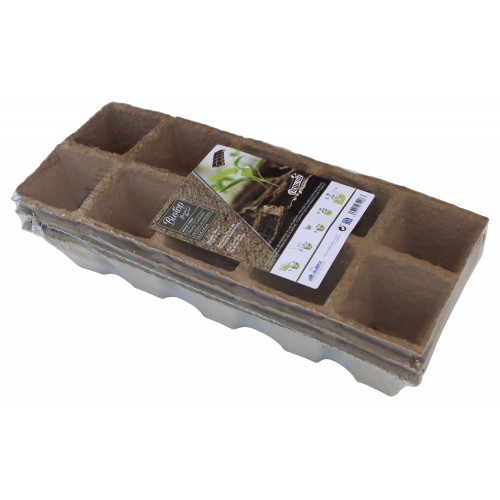 Macetas Cuadradas de fibra de madera Bandeja de 10 macetas de 5,5 x 5,5 cm. | B2006