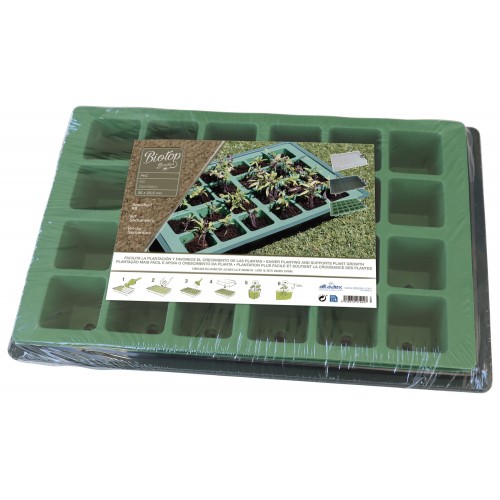 Kit semillero (4 bandejas + 4 semilleros + 2 tapas) - 35 x 23,5 cm. | B2011