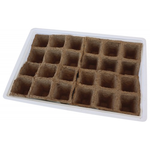 Kit semillero (4 bandejas de turba + base + tapa) - 33 x 23 cm. | B2012