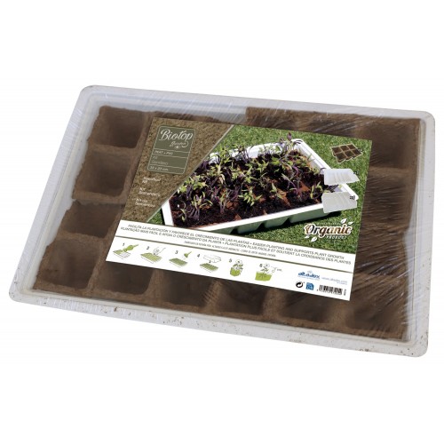 Kit semillero (4 bandejas de turba + base + tapa) - 33 x 23 cm. | B2012