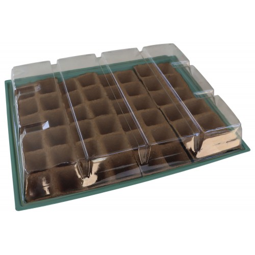 Kit semillero (8 bandejas de turba + base + tapa) - 43 x 33 cm. | B2013