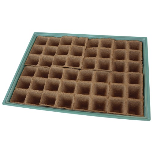 Kit semillero (8 bandejas de turba + base + tapa) - 43 x 33 cm. | B2013
