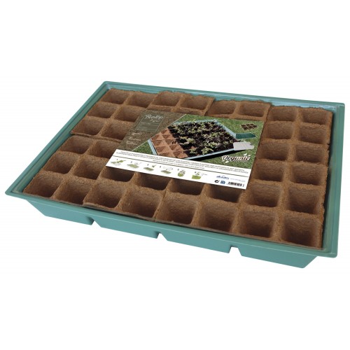 Kit semillero (8 bandejas de turba + base + tapa) - 43 x 33 cm. | B2013