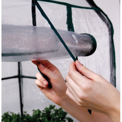 Mini invernadero con estructura de acero plastificado y funda de PVC - 60 x 100 x 60 cm. - 1 ventana | B2073