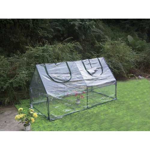 Mini invernadero con estructura de acero plastificado y funda de PVC - 90 x 180 x 92 cm. - 2 ventanas | B2074