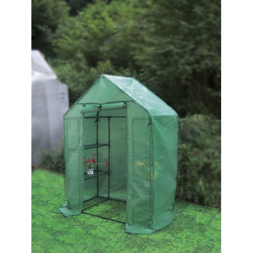 Invernadero con estructura de acero plastificado y funda de polietileno - 143 x 73 x 195 cm. - 4 bandejas | B2076