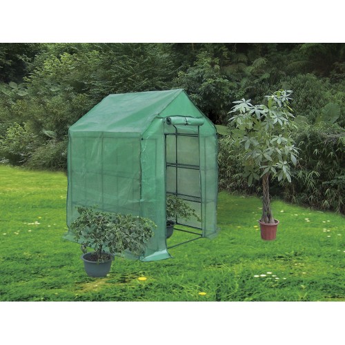Invernadero con estructura de acero plastificado y funda de polietileno - 143 x 143 x 195 cm. - 6 bandejas | B2077