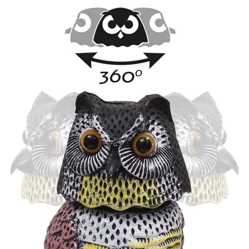 Buho espantapájaros con cabeza giratoria  (16 x 16 x 40 cm) (antiguo B2400) | B2501