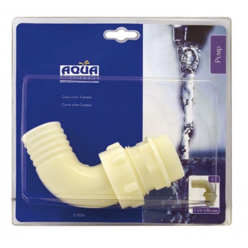 Codo 3 piezas - 1 1/2” x 40 mm.