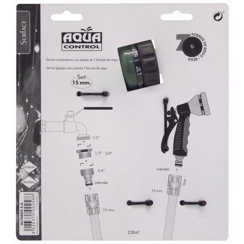Set pistola 7 formas + conectadores 15 mm. - Gama 
