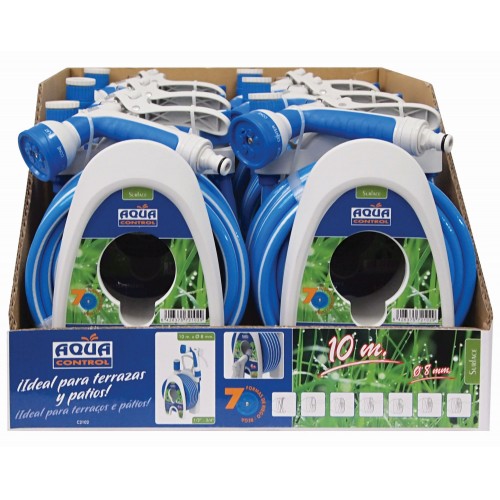 Kit carrito portamanguera + manguera + accesorios - 10 m. - Ø 8 mm.