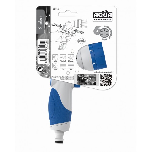 Pistola One-Touch ABS y caucho  con 6 formas de riego