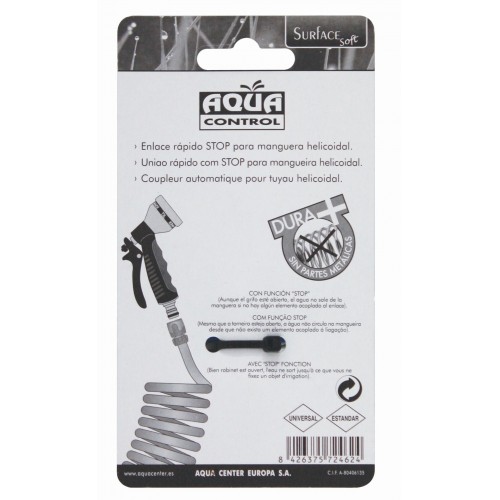 Enlace rápido STOP Bimateria manguera helicoidal 10 mm. - Gama 