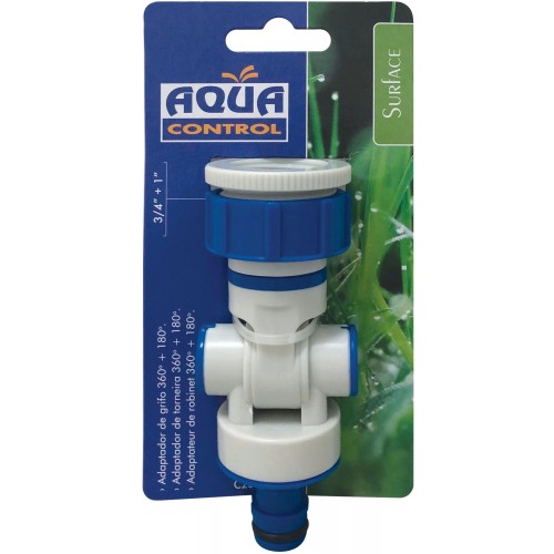 Adaptador de grifo articulado y giratorio 180º + 360º PVC RH 3/4