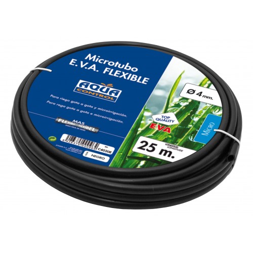 Tubería secundaria (microtubo) Ø 4 mm. de EVA flexible - color negro - 25 m. | C4020E