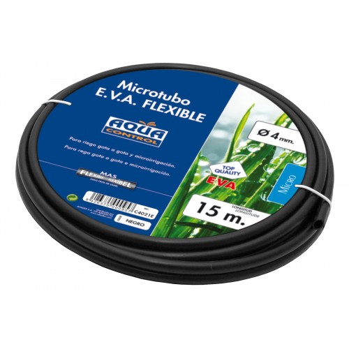 Tubería secundaria (microtubo) Ø 4 mm. de EVA flexible - color negro - 15 m. | C4021E