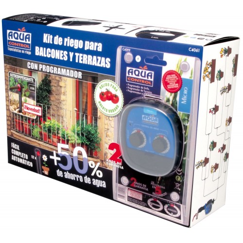 Kit de riego Gota a Gota para Balcones - 12 plantas