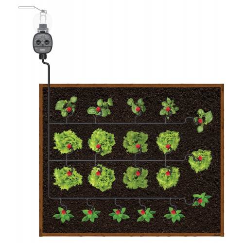 KIT DE RIEGO POR GOTEO 4 MM. 30 GOTEROS CON ESTACA + ACCESORIOS