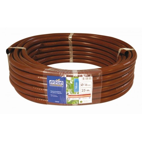 Tubería Ø 16 mm. de polietileno color marrón - 25 m. - goteros integrados cada 35 cm. | C4358