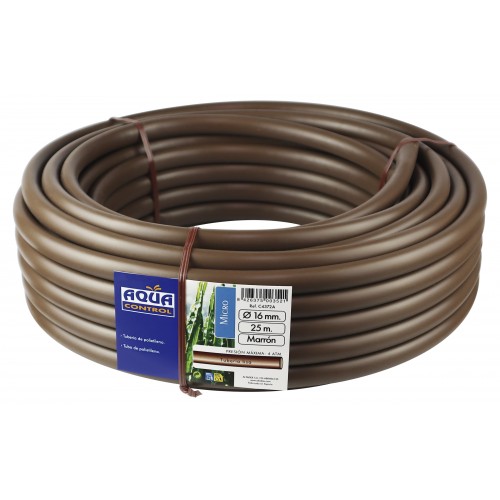 Tubería Ø 16 mm. de polietileno para riego por goteo color marrón oscuro - 25 m. | C4372A