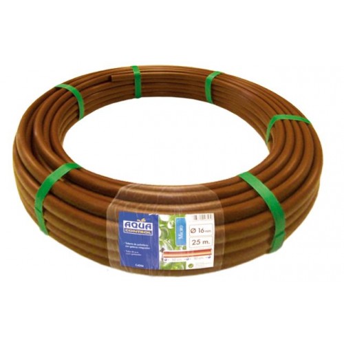Tubería PLANA Ø 16 mm. de polietileno color marrón - 25 m. - c/goteros cada 50 cm. | C4387