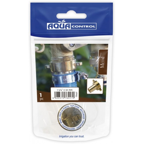 Adaptador metálico espiga Rosca loca Hembra 1 1/4” x 30 mm.