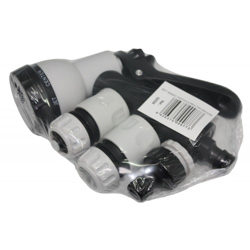 Set Pistola 8 formas + conectadores 15 mm. PVC - Gama "Basic" | Q2036