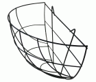Cesto colgante metálico plastificado - semiredondo - 1/2 Ø 35 x 17 cm. | 6070106