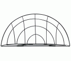 Cesto colgante metálico plastificado - semiredondo - 1/2 Ø 35 x 17 cm. | 6070106